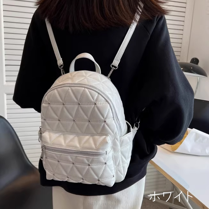 大きいサイズ レディース スタッズ付きキルティングリュックBAG/Taberunosky(タベルノスキー) BAG,大きいサイズ,プラスサイズ,カジュアル,小物,カバン,リュック 4