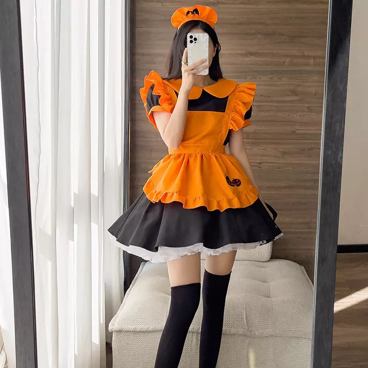 大きいサイズ レディース かぼちゃメイド服ワンピ―ス (2L/3L/4L/5L/6L)/コスプレ/ハロウィン 2