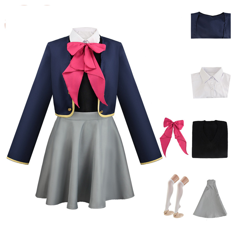 大きいサイズ レディース アイドル学校制服衣装 セット(3L/4L)/コスプレ/ハロウィン 大きいサイズ,プラスサイズ,推し,アニメ,コスプレ,ハロウィン,ルビー,アクア 2