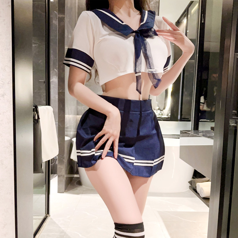 大きいサイズ レディース オトナセクシー・セーラー服の衣装セット（3L/4L)/コスプレ/セクシー 大きいサイズ,プラスサイズ,下着,ランジェリー,セクシー,セクシーランジェリー,チェック,スクール,ミニ,コスプレ,衣装,コスチューム,ナース,キャバ,夜職 1