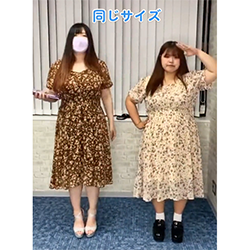 大きいサイズ レディースを使った小宮真莉のぽっちゃりコーデ