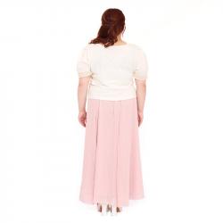大きいサイズ レディース キラキラスパンコールのシアーシフォンAラインロングスカート（ワンサイズ/4-6L相当）/Taberunosky（タベルノスキー） s9