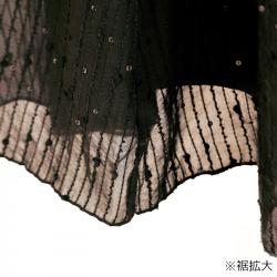 大きいサイズ レディース キラキラスパンコールのシアーシフォンAラインロングスカート（ワンサイズ/4-6L相当）/Taberunosky（タベルノスキー） s15