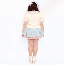 大きいサイズ レディース お月様学園制服セットアップ(トップス＆スカート2点セット)（3L)/Taberunosky（タベルノスキー） s3