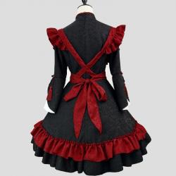 大きいサイズ レディース 中華風ジャガードメイド服ワンピ―ス (M/L/2L/3L/4L/5L/6L)/コスプレ/ハロウィン s4