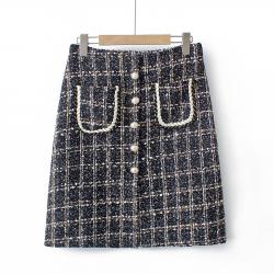 【誠実】 45rpmWFaceツイードスカートsize2 ひざ丈スカート