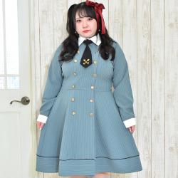 食好坂 パクパク 軍服ワンピース ネクタイ付 Ll 3l 4l 5l タベルノスキー量産型大きいサイズ秋冬新作 大きいサイズレディース 通販サイトangelsize エンジェルサイズ 公式