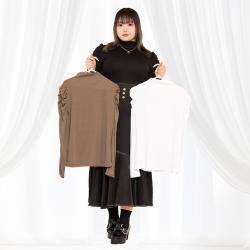 大きいサイズ レディース シンプルハイネック長袖カットソー（ONESIZE）/Taberunosky（タベルノスキー） s7